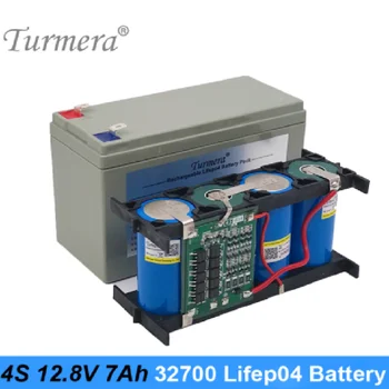 Lifepo4 Bateria 32700 4S1P DE 12,8 V 7Ah com 4S 40A Equilibrada BMS para Barco Elétrico e Fonte de Alimentação Ininterrupta 12V Turmera