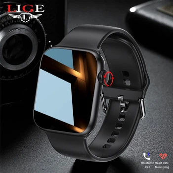 LIGE Novo Relógio Para Homens Inteligentes Assistir Magnético Recarregável do Relógio do Codificador Botão Smartwatch 2022 Bluetooth Chamando de Fitness Esportes