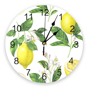 Limão Frutas Em Silêncio Relógio De Parede Sala Cozinha Casa De Banho Quarto Office Decorativos Pendurados Relógios