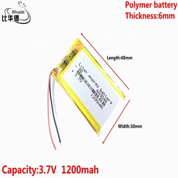 Litro de energia, bateria de Boa Qulity 3,7 V,1200mAH 603048 de Polímero de lítio ion / Li-íon da bateria para o pc da tabuleta do BANCO,GPS,mp3,mp4