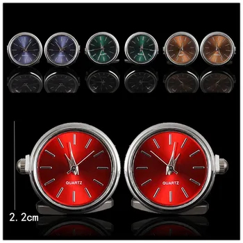 Luxo Homens Relógios de Punho de Moda francesa Camisa de botão de punho Redondo Girando Relógio de Punho Unhas Homens de Negócio High-end Jóias Presentes