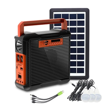 Luz Solar Painel de Energia Solar, Gerador de Kit Home System 3 Bulbo do DIODO emissor de Destaque Luz de Poupança de Energia da Iluminação Solar com Rádio de FM