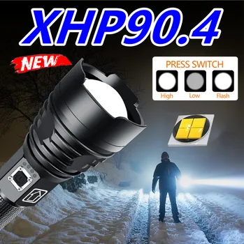 Mais elevada do lúmen Mais Poderoso XHP90.4 de longo alcance XHP70.2 Lanterna LED Tático Zoom luz da Tocha Usar 26650 bateria drop shipping