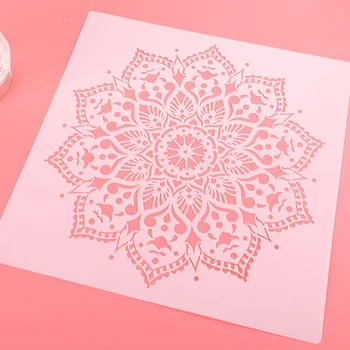 Mandala da Série Diy de Artesanato Flor do Molde Para Pintura Estênceis Papel selado Modelo de Cartão de 30cm
