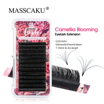 MASSCAKU Camellia Cílios Extensão de Auto Fãs Bloom Magnético Fácil, Abanando a Beleza Individual Cílios