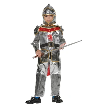 Meninos Royal Guerreiro Cosplay Traje Crianças Knight Soldado Halloween Trajes De Carnaval Páscoa Purim Vestido De Fantasia