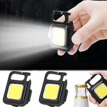 Mini Portáteis, Lanternas de LED Recarregável USB Chaveiro Lâmpada de Lanterna Multifunção Acampamento ao ar livre, Caminhadas Lanterna Tática