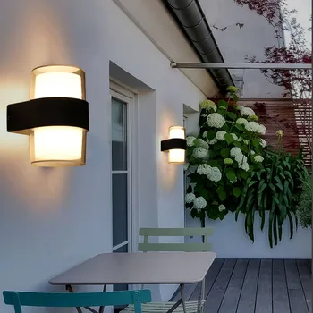 Moderna LED lâmpada de parede Nórdicos IP65 impermeável arandelas de luz interior e iluminação exterior, jardim, pátio, cercas de varanda decoração da escada
