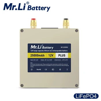 Mr. Li 12V 25Ah Lifepo4 Bateria Recarregável Com 6A Carregador Para Acampar ao ar livre Fonte de Alimentação do inventor dos Peixes do Sistema Solar