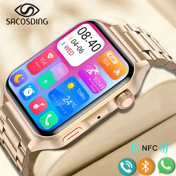Mulheres novas Smart Watch 1.78 polegadas AMOLED Ecrã de Chamada Bluetooth Sport Fitness Tracker Homens Smartwatch Mulheres Para Huawei Xiaomi Apple