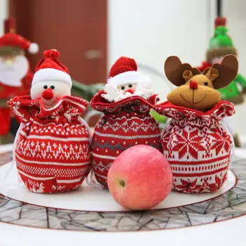 Natal Apple Saco De Boneco De Neve Santa Elk Urso Boneca Doces De Natal Saco De Embalagem De Presente Casamento Chá De Bebê Natal Ano Novo Decoração