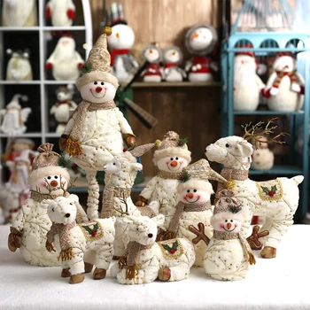 Natal boneco de neve do luxuoso bonito alpaca boneca elk velho cartoon doll feriado de Ano Novo do presente do shopping da decoração do hotel ornamentos