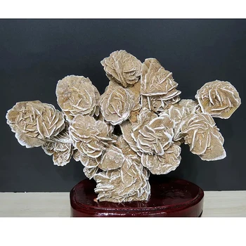Natureza Desert Rose Pedra Ornamentos De Pedra Pedra Pedra Pedra Pedra Natural Gesso Mineral De Cristal De Pedra De Cristal Do Vento Burriter