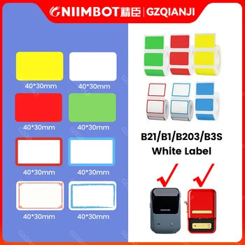 Niimbot oficial B1 B21 Térmica Cor da etiqueta da Etiqueta do Rolo de Papel com Tamanhos diferentes, Adequado para casa, escritório loja de impressão de etiquetas