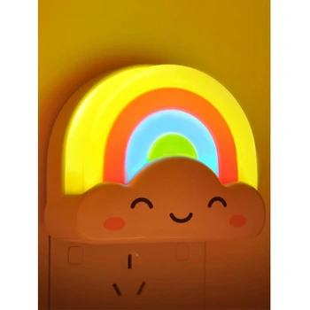 Novidade Criativa Mini arco-íris da Noite do DIODO emissor de Luz de Bonito Luz do Quarto de Crianças, Controlo de Voz e de Sala de Luz, Lâmpada