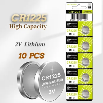 Novo 10PCS CR1225 DL1225 ER1225GP 3V bateria de Lítio Botão da Bateria para o Relógio Brinquedos Chave do Carro da Bateria