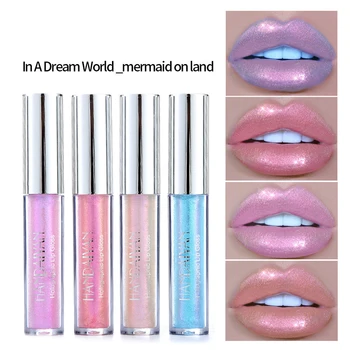 Novo 6 Cores De Lip Gloss Lip Glaze Duradoura Com Glitter Vermelho Batom Nude Líquido Impermeável Hidratar O Gloss Labial Maquiagem
