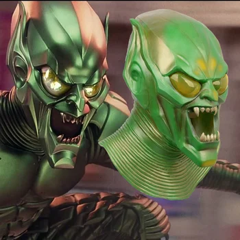 Novo Aranha, O Duende Verde Diabo Máscara Facial De Halloween Cosplay Party Monster Traje Adereços Assustador Demônio Máscaras De Látex Presente De Ano Novo