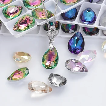 Novo Design Glitter Queda de Pingentes de Strass de Vidro de Alta Qualidade Esferas de Cristal Jóias Fazer DIY Acessórios Pingente de Pérolas