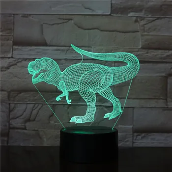 Novo Dinossauro Jurassics Mundo Triceratops 3D da Noite do DIODO emissor de Luz Secretária de Sono Lâmpada Crianças Criativas Brinquedo Quarto Decoração de Casa Kids oferta de Nascimento