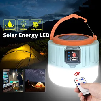 Novo LED Solar de Campismo Luz Recarregável USB Lâmpada Exterior da Tenda da Lâmpada Portátil Lanternas de Emergência, Luzes da Noite para Caminhadas, Pesca