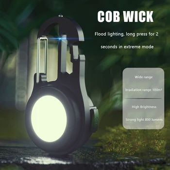 Novo Mini Inundação ESPIGA Lanterna Portátil Multifuncional ao ar livre-Tipo c Recarregável Luz do Keychain da Liga de Alumínio Impermeável Lâmpada