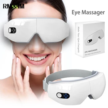 Novo Smart Vibração Eye Massager Dobra Aquecimento Máscara de Olho Aliviar a Fadiga Escuro Círculo do Olho Seco Terapia Compressa Morna massager Facial