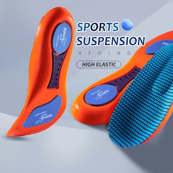 Novos Esportes Elasticidade Palmilhas Para Sapatos de Sola de Tecnologia de Absorção de Choque Respirável Execução Palmilhas Para Pés Ortopédicos, palmilhas