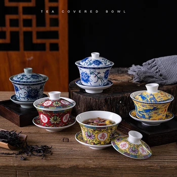 O kung fu chinês wan gai teaset China vidro Conjuntos de Chá Dehua gaiwan de chá de porcelana bule de chá, conjunto para viajar a Belo fácil chaleira