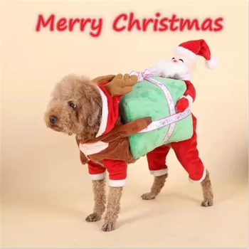 O natal animal de Estimação Traje Cosplay de Papai Noel Engraçado Roupas para Cachorro Bulldog francês criador de Cão-Roupas para Pugs ursinho de Pelúcia Samoyed