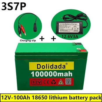 O novo 12V 3s7p de lítio-íon bateria de 100Ah é apropriado para a iluminação exterior do pulverizador agrícola som de bateria de backup.