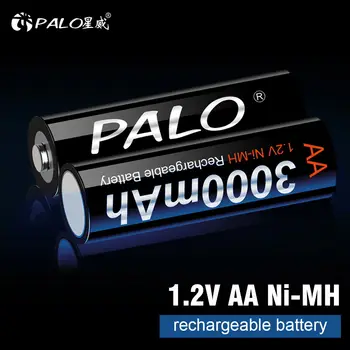 PALO Bateria Recarregável AA AA NiMH 1,2 V 3000mAh Ni-MH 2A Pré-carregada Bateria baixa auto descarga de Baterias do aa para brinquedos câmara