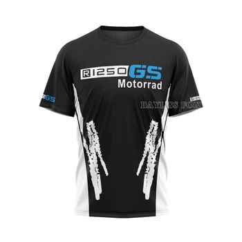 Para a BMW R1250 GS Verão Equipa de Motociclismo T-Shirt Motorrad AVENTURA de Motocross Homens Rápido-seca, Sensação de Frio Não se Desvanece