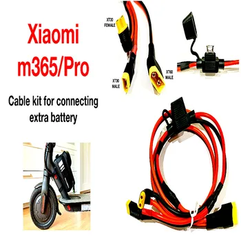 para paralelizar extra expansão XIAOMI m365 e Pro 36v 48v bateria kit de cabos XT30&XT60+ 25A fusível