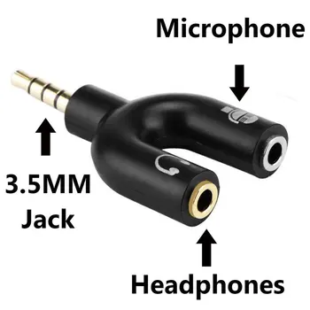 Para Xbox Um Adaptador (TRRS) Fone de ouvido Fone de ouvido Mic 2 a 1 o Divisor para PS4 PC Portátil Fone de Ouvido Fone de ouvido Adaptador de Áudio