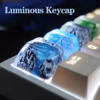 Personalizado keycaps o Monte Fuji de Neve Montanha Resina Keycaps Para Cherry Comutador de Teclado Mecânico SA Perfil Retroiluminado Luminosa Chave Pac