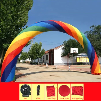Personalizável 20*10 metros D=6 m/20 pés inflável arco-íris arco de Publicidade Com Ventilador de 370W