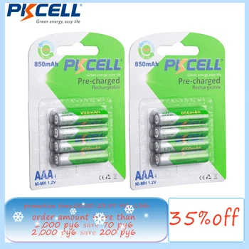 PKCELL 8Pcs/2card 850mAh 1,2 V a Bateria do AAA NIMH aaa Baixa Auto-Descarga 3A Pilhas Recarregáveis Ni-MH Bateria