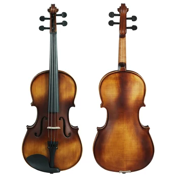 Profissional 4/4 Acústico, Viola Spruce Sólido De Madeira Do Painel Retro Matte Viola Instrumento De Cordas Com Arco Musicais Amante