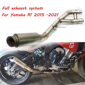 R1 Motocicleta Sistema de Escape Completo Para yamaha yzf r1 2015 2016 2017 2018 2019 2020 2021 Retrofit de Tubo de Aço Inoxidável