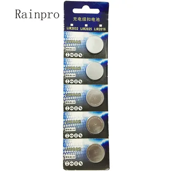 Rainpro 5PCS/MONTE LIR2025 2025 Nova bateria de iões de lítio de 3,6 V bateria recarregável Cartão embalagens de papelão