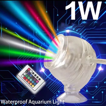 RGB Aquário Impermeável LED Spotlight Submersível Luz de Controlo sem Fios Tanque de Peixes de Mergulho de Luz de IP68 Subaquática Luz de Palco