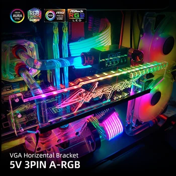 RGB GPU Suporte ROG DIY VGA Suporte Transperant Acrílico Personalizar Horizental Suporte da Placa de Vídeo AURA de SINCRONIZAÇÃO de Water Cooler MOD Personalizado