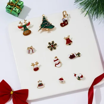 Rinhoo Lindo Natal Broches Presentes Mulheres Homens Broches Esmalte Pinos Árvore De Natal Chapéu De Papai Noel Casaco Emblemas Presentes De Natal
