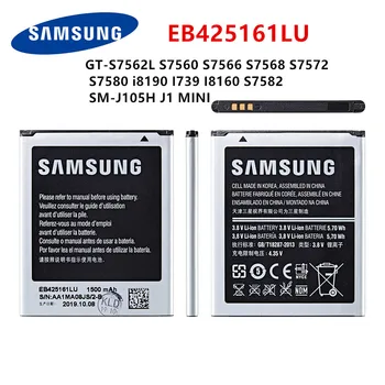 SAMSUNG Original EB425161LU Bateria de 1500mAh Para Samsung GT-S7562L S7560 S7566 S7568 S7572 S7580 i8190 I739 I8160 S7582 J105H
