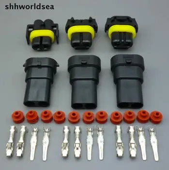 Shhworldsea 10set H8 H11 HB3 9005 9006 HB4 2 PIN carro Impermeável Fio Elétrico Conector Plug Carro Moto Marinha soquete