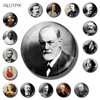 Sigmund Freud Frigoríficos Adesivo Magnético de 30mm de Psicanálise, Psicologia Pessoas Famosas Ímã de Geladeira Lembrança de Decoração de Casa