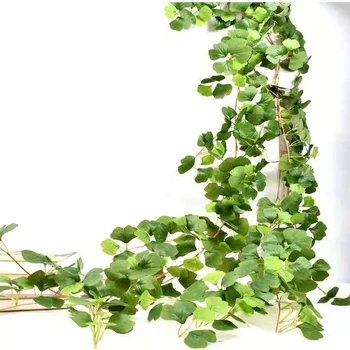 Simulação de Ginkgo Biloba Vime Verde Falso Planta de Paisagismo para a Festa a Decoração do Jardim