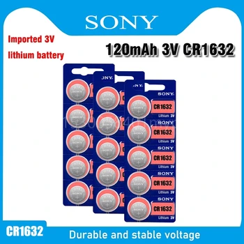 SONY CR1632 Baterias Botão LM1632 BR1632 ECR1632 Moeda de Lítio, Bateria de 3V CR 1632 para Elétrico com Controle Remoto de Alarme