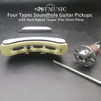 Soundhole Guitarra de Captação de Pickup-Branco com Prata Piezo ou de Difícil Nu Piezo com endpin de saída